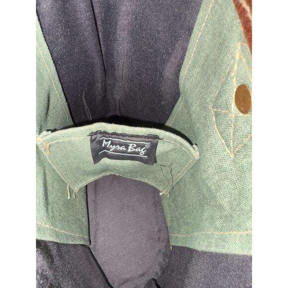 Myra Bag Hide And Floral Print Small Crossbody 10” X 10” Leather Style S-12C2 - Picture 9 of 10